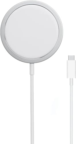 Chargeur sans Fil MagSafe 15W [Ultra-Rapide] – Compatible iPhone 15/14/13/12 Pro Max & AirPods – Chargeur Magnétique Qi Universel – Sécurité IC Anti-Surchauffe – Design Compact & Élégant