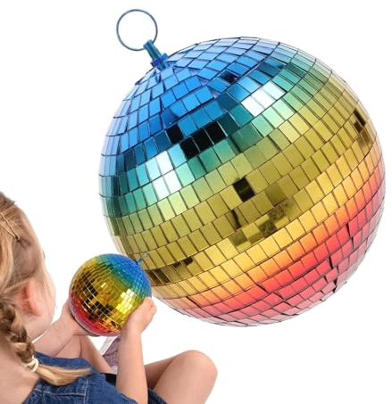 scyca Decorazione palla da discoteca palla da discoteca | Palline da discoteca natalizie con gradiente riflettente,Sfere da discoteca sfumate, decorazione, forniture per feste, ornamento a sfera