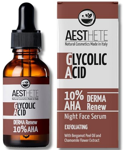 100ml Gesichtsserum Mit 10% Glycolic Acid Für Empfindliche Haut AHA Peeling Serum Gesichtspeeling Hauterneuerung Glycolsäure Exfoliate Für Fettige Haut Und Mischhaut Dermatologisch Getestet