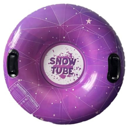 Ronyme Aufblasbarer Snowtube Schneeschlitten Kinder Skitube Winter Snowtube mit Griffen für Weihnachtssport Neujahrsskifahren, Lila