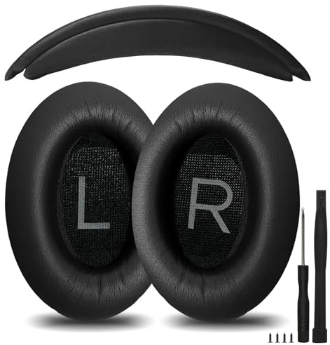 Nullmini Replacement Ear Pads Cushion for Bose QuietComfort 35 45 QC35 QC35ii QC45 Headphones Earpads Earmuffs Headband (black)