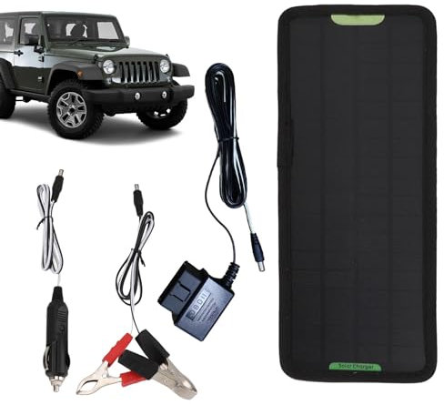 Caricabatterie Solare Per Batteria Per Auto - Caricabatteria Da Auto A Pannello Solare 12 V | Caricabatterie Solare | Mantenitore Della Batteria Solare 5W | Kit Di Ricarica Input