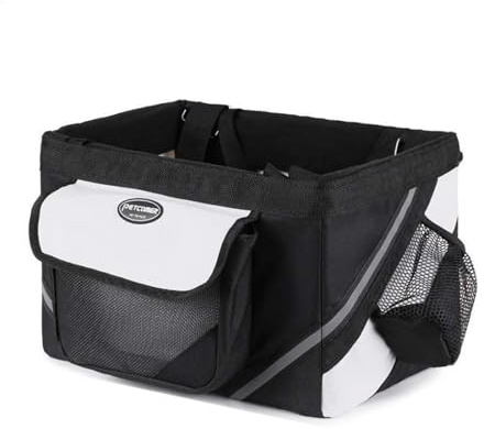 Hundekorb Fahrrad Vorne Für Hunde Vorne Kleine Katze Fahrradlenker Fahrradtasche Oxford-Stoff Hundeträger Mountain Picknick, Hundetrage-Rucksack Welpentasche Kleine Haustier-Fronttasche mit Atmungsakt