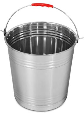 Eimer aus Edelstahl, 20 l, Mehrzweck-Metalleimer, Wassereimer, ideal für Gartenarbeit, Wanne für Wasser, Haus, Flüssigkeiten, Dünger und Mörtel (20 Liter)