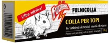 FULMICOLLA, Colla per Topi Ultra Adesiva, Tubetto da 135g, per Ambienti Domestici Interni ed Esterni