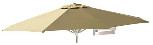 TRGCJGH Ombrellone da Muro a Parete in Alluminio, Parasole da Giardino Esterno, con Inclinazione Regolabile, Balcone e Terrazzo(Size:2.2m(7.2ft),Color:Khaki)