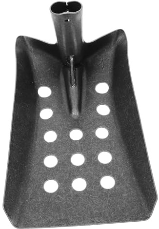 Pala Setaccio in Acciaio al Manganese Nera per Scarichi | Sand Scoop, Strumento a Fori da 1, 5cm, 24, 00x15, 00x14, 00cm, per Fossi e Pozzi