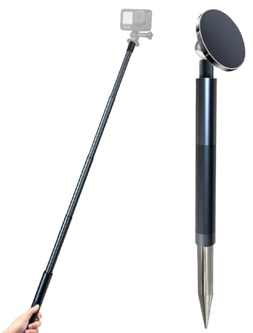 Perche À Selfie Golf | Support Magnétique pour Perche à Selfie avec Piquet,Aide d'Entraînement Portable pour Monture Téléphone Pratique Extérieure Vidéo Débutants Entraîneurs