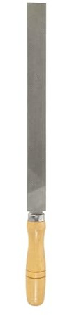 HARFINGTON Flat Coarse Cut File 12 Double Cut Teeth High Carbon Steel Hand Rasp File with Wood Handle for Metal Wood Deburring Removing