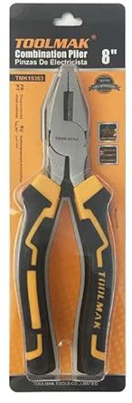 TOOLMAK Pinza Combinata per Elettricista, 20,3 cm, Impugnatura Ergonomica Nero-Arancione Modello TMK19363