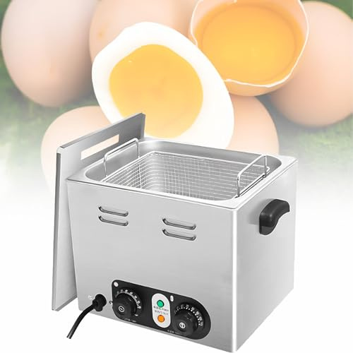 Bollitore per uova con cestello in rete, grande capacità 2600 W, controllo della temperatura e timer per uso ristorante