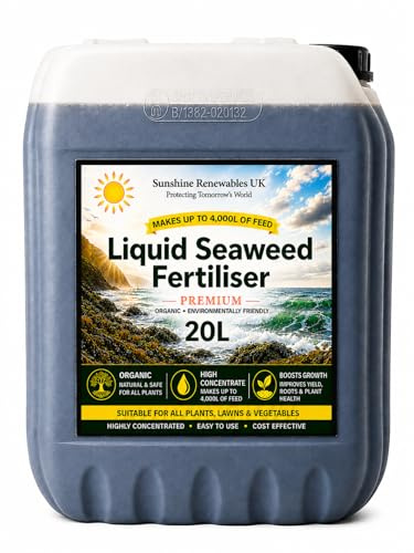 Seaweed Fertiliser Premium Liquid (1:200) – Organic Plant Feed for Vegetables, Flowers, Lawns & Shrubs – Sunshine Renewables UK (20L)