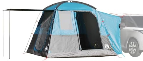 Biltält 4 personer, blått vattentätt, 314 x 314 x 240 cm, robust campingtält för SUV, minivan, utomhusäventyr, med e-anslutning