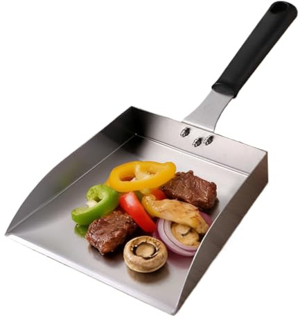 Espátula para plancha, herramienta de cocina de pala, espátula de parrilla de gran tamaño con diseño exterior ancho, espátulas de cocina de metal con soporte suave de borde, utensilio de parrilla para