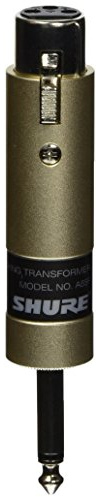 Shure A85F Transformer; Low Z, Female XLR to High Z 1/4-Inch Phone Plug