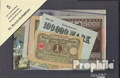 Prophila Collection Geldschein Deutsches Reich 5 Verschiedene Banknoten (Banknoten für Sammler - kein Zahlungsmittel)