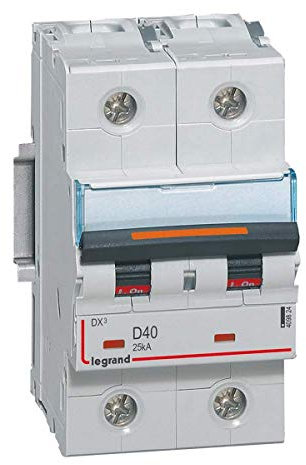 Disjoncteur DX³ - 25kA - 2P 230V~ à 400V~ - 40A - courbe D - 3 modules