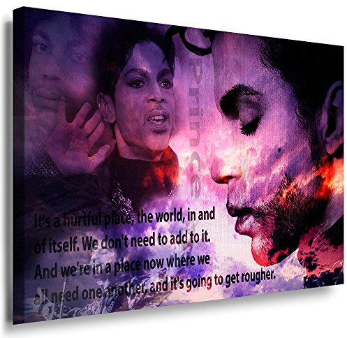 Prince Bild auf Leinwand Kunstdruck Julia-Art Rogers Nelson Porträt Zitat (Quotes) Kunstdruck + XXL Wandbild (70x50)