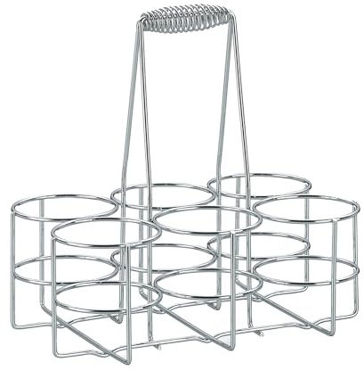 kela Flaschenträger 6 Flaschen, Flaschenkorb Metall verchromt, Flaschentasche für Glas- und PET-Flaschen bis 1,5l, Bierträger, glänzend