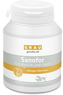 GRAU - das Original - Sanofor, Heilmoor zum Aufbau der Darmflora, für eine Vitale Darmschleimhaut und -Flora 1er Pack (1 x 150 g), Ergänzungsfuttermittel für Hunde & Katzen
