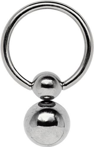 Intimate Piercing Ring Titanium 1,2 x 12 mm with Double-Ball 5/8 mm Ø