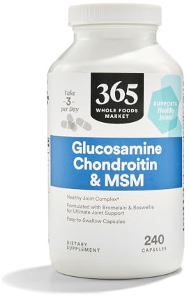 365 by Whole Foods Market, Glucosamine Chondroitin and MSM, Supports Healthy Joints, 240 Capsules