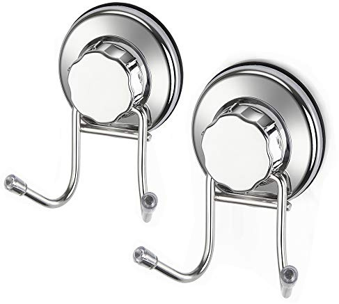 IPEGTOP Starke Haken mit Vacumn Saugnäpfe Power schwer flach Pflicht für glatte Wand Oberfläche Handtuch Bademantel Bad Küche Dusche Bad Coat, neverrust Edelstahl (2pcs)