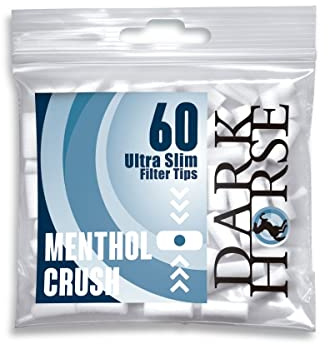 Dark Horse Ultra Slim Filter Tips Menthol Crush, 6 mm, 60 Filter pro Beutel 2 Boxen (32 Beutel)