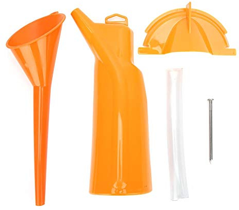 Herramienta de cambio de aceite de embudo, kit de embudo de aceite, kit de embudo de filtro de aceite de motocicleta, embudo sin goteo, llenado de aceite(Orange)