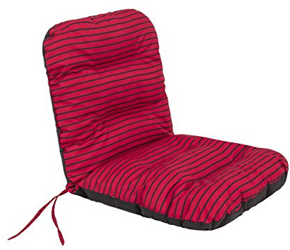 PillowPrim Sitzkissen für gartenstühle – Kissen für Balkon – Für Gartenliebhaber – Langlebig & Wetterfest – Rot Streifen – 48x48 cm, Hoher Rücken 48 cm