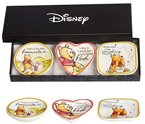 Disney Christopher Robin's Winnie The Pooh Trinket Tray Gift Set, 3 Piece Jewelry Dish Ring Holder