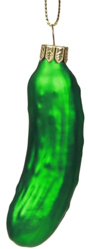 Gurke Handdekoriert,Weihnachtsbaumschmuck,Weihnachtsgurke Glas Mundgeblasen und handbemalt Christbaumkugeln Christbaumschmuck Christbaumkugeln - lüstig Geschenk Grün