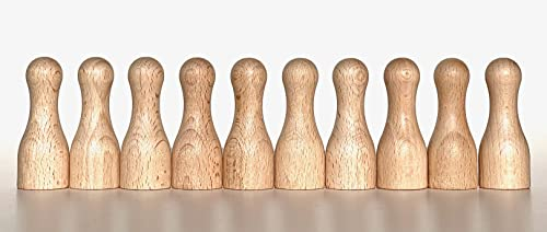 DIY Holzfiguren zum Bemalen + Basteln, Spielfiguren aus Holz roh, Holzkegel für Deko, Hochzeit, Brettspiele, Familienaufstellung etc. Made in Germany. (10 Figuren XL 25/60 mm)