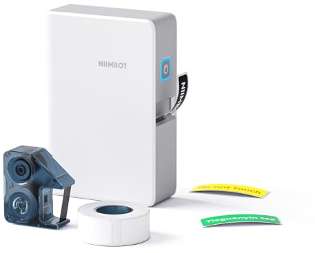 NIIMBOT B18 Etikettendrucker, drahtloser Thermotransferdrucker, unterstützt Farbdruck, Mini-Etikettendrucker zum Beschriften von Akten und Kabeln, weiß
