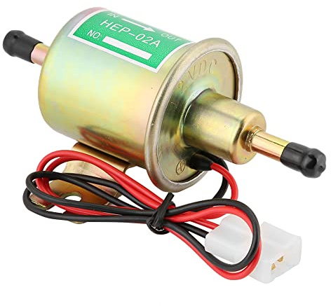 AUTO - Bomba de combustible eléctrica HEP-02A 12/24V Bomba de transferencia de combustible de baja presión Bomba de gasolina de gas de metal sólido con kit de instalación