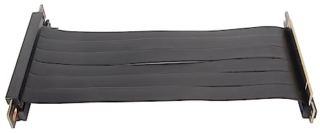 Acouto PCIE 3.0 X16 Riser-Kabel, 180-Grad-Hochgeschwindigkeits-Flexibler Dual-Reverse-Anschluss, GPU-Grafikkarten-Verlöngerungskabel (Schwarz)