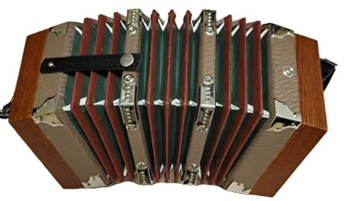 Ziehharmonika mit 20 Knöpfen, verstellbare Handschlaufe und Tasche, hochwertiges und elegantes ergonomisches Design, Akkordeon für tägliche Praxis, Bühnenaufführung