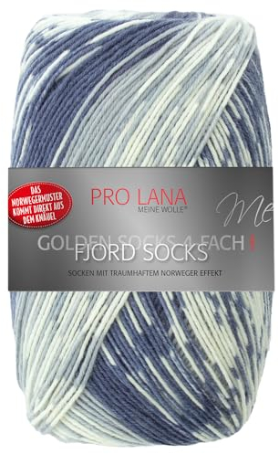 Frida's Wollhaus Pro Lana 100 g Golden Socks 4-fach Fjord Socks Sockenwolle Garn 16 Farben (191 | Marine Color)