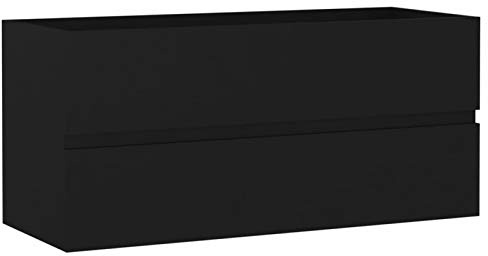 ARKEM Mobile Lavabo Nero 100x38,5x45 cm in Legno Multistrato,Mobile bagno sospeso arredo moderno mobili in legno