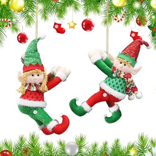 Weihnachtsschmuck, 2 Stück Weihnachtsdekorationen Figur, Neujahr Ornament, Hängende Ornament für Weihnachten Tür Fenster Drinnen und Außen, Weihnachtsdekorationen