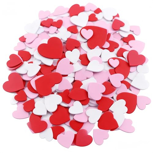 Dmnnlp 240 Pcs Herz Sticker, Moosgummi Herzen Selbstklebend, Farben Gemischt Herz Sticker Deko für Valentinstag Muttertag Hochzeit Geburtstag