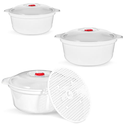 3 Pieces Microwave Bowls with Lids Assorted Sizes Microwave Soup Bowl with Lid and Steam rack Dishwasher Safe Microwave Dishes for Ramen Noodle College Dorm Microwave Cookware Kitchen Supplies