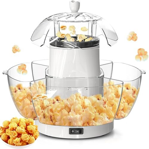 Machine à pop-corn à air chaud 1000 W, machine à pop-corn électrique, machine à pop-corn, machine à pop-corn à air chaud avec couvercle, collations saines sans huile, for soirées cinéma, fêtes,cuisine