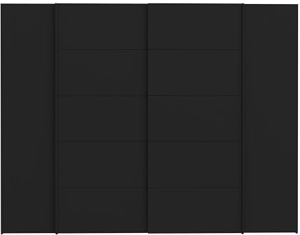 AVANTI TRENDSTORE - Fahda - Armadio con ante battenti e scorrevoli, all'interno con appendiabiti e ripiani, disponibile in diversi colori. DimensioniLAP 270,3x210x61,2 cm (nero).