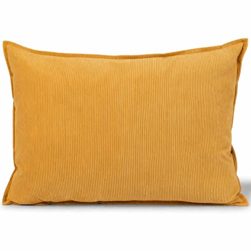 Quantum Interior by Maxland Cord-Dekokissen, Sofakissen mit Streifen, Grau, 45x45 cm und 50x70 cm, Weiche Rückenlehne für Sofa und Bett (Honey, 50x70 cm)