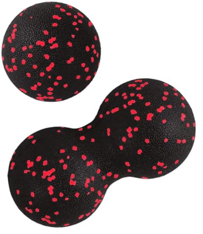 Balle massage, 2pcs, Le kit de rouleau de fascia contient une balle de massage, une balle de lacrosse en cacahuète, Massage de Trigger Point, massage des tissus profonds, pour Masser les Pieds, dos