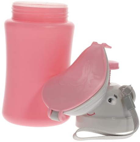 ADOCARN Urinario Portátil para Niños Color Rosa, Botella de Urinario Fácil de Llevar de Material Pp, Inodoro de Emergencia para Exteriores, Diseño Infantil y Compacto