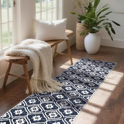Puremy Teppich Flur Läufer 80X150cm, Waschbarer, 6 mm Ultradünn, Schwarz