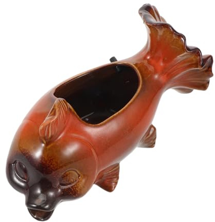 TOYANDONA Fontaine Intérieur Céramique Décoration Cascade pour Aquarium Eau Douce Fontaine De Jardin avec Figurine De Poisson
