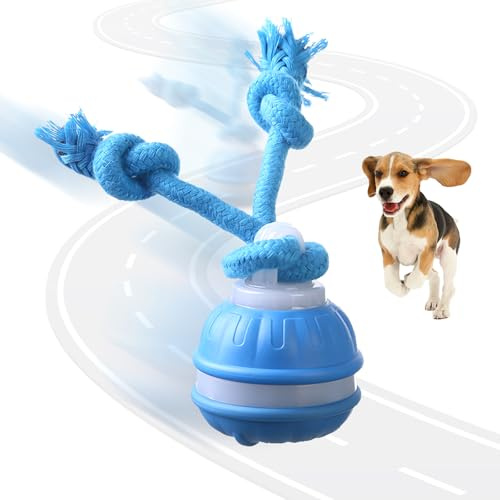 Dumgeo Giocattoli interattivi per cani, giocattoli interattivi intelligenti per cani, per noia, palla attiva automatica con coda per cani, palline giocattolo attivate dal movimento per cuccioli di